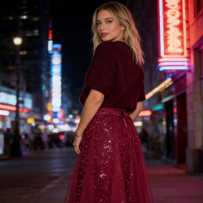 Women's Sparkle Top & Tulle Skirt Set
