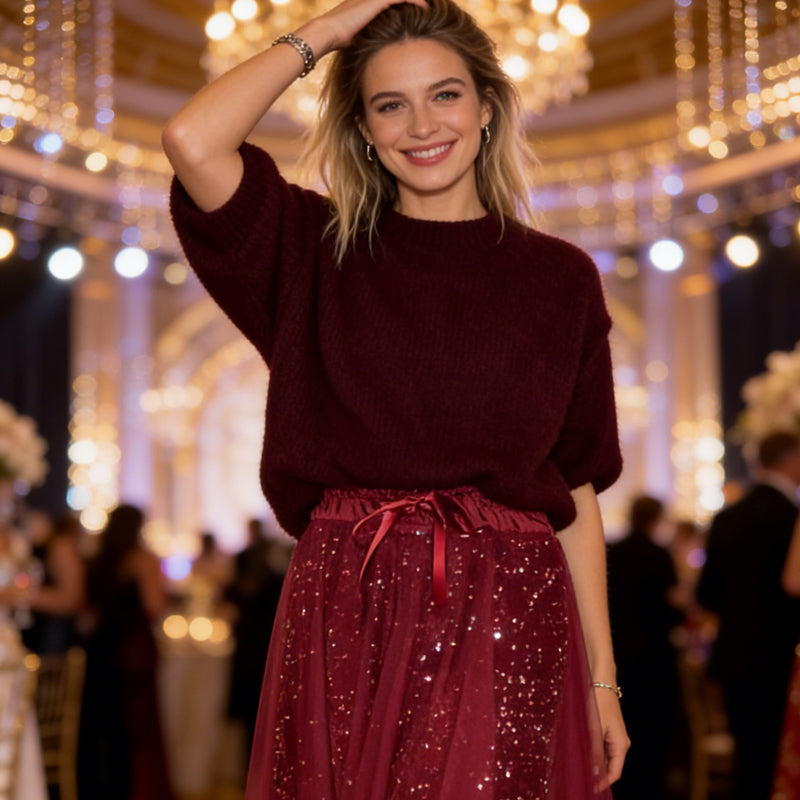 Women's Sparkle Top & Tulle Skirt Set