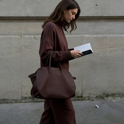 High-Neck Side-Zip Sweatshirt & Pants Set