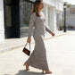 Women's Knit Crop Top & Maxi Skirt Set
