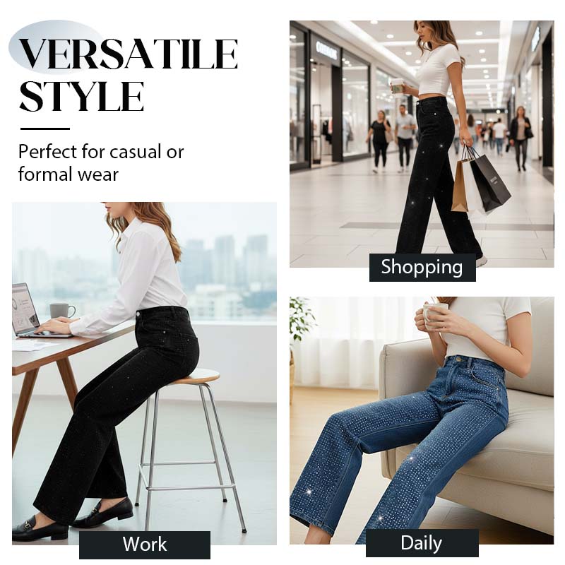 ⏳Limited-time 50% off⏰Women’s Stylish Rhinestone Embellished Jeans💎👖