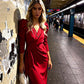 Women's Elegant V-Neck Wrap Dress