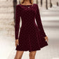 Women's Boat Neck Embellished Short A-Line Dress