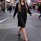 Sparkling V-Neck Fuzzy Mini Dress