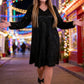 Sparkling V-Neck Fuzzy Mini Dress