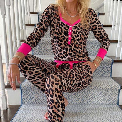 Women's Leopard Print Pajama Set
