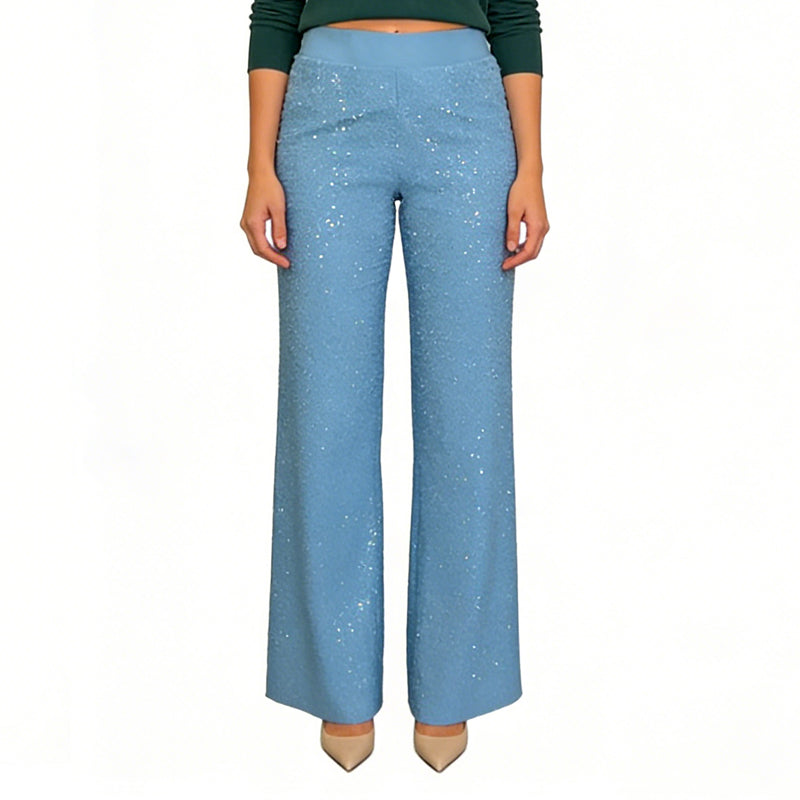 🔥Last Day 49% OFF - High-Waist Glitter Straight-Leg Trousers