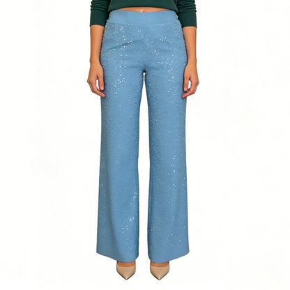🔥Last Day 49% OFF - High-Waist Glitter Straight-Leg Trousers