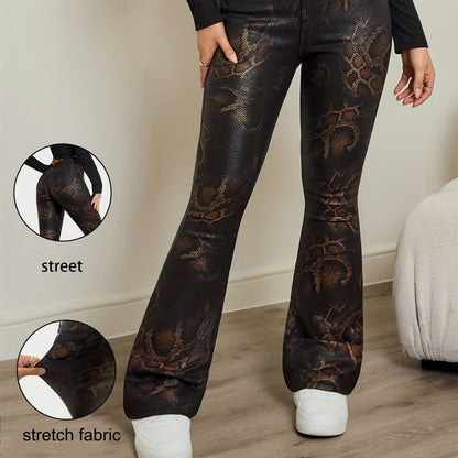 Women's Retro Snakeskin Print Flare Jeans❤️BUY 2 GET FREE SHIPPING
