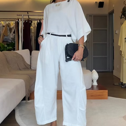 Women's Loose-Fit Top & Pants 2-Piece Set