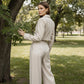 Women's Asymmetric Lapel Blazer & Pants Set