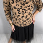 Women's Leopard Print Top & Mesh Skirt 2-Piece Set