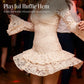 Elegant Lace V-Neck Dress with Ruffle Trim