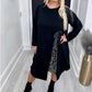 Women's Long Sleeve Dress with Spliced Sequin Panel