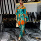 Women's Elegant Flowy Printed Shirt & Wide-Leg Pants 2-Piece Set