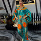 Women's Elegant Flowy Printed Shirt & Wide-Leg Pants 2-Piece Set