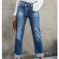 Women's High-Waist Straight-Leg Stretch Jeans