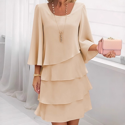 💃LAST DAY SAEL 60% OFF!!✨Women's Tiered Ruffle Dress with Flared Sleeves