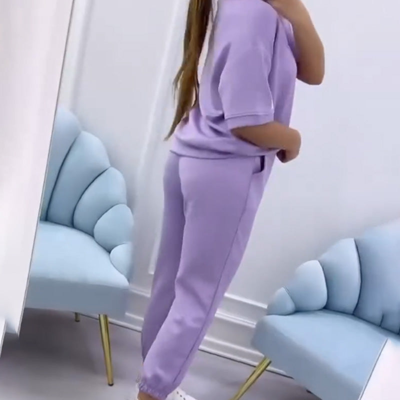 ⏰Last Day Sale 60% OFF💕Women's Casual Solid Color Top & Pants Set