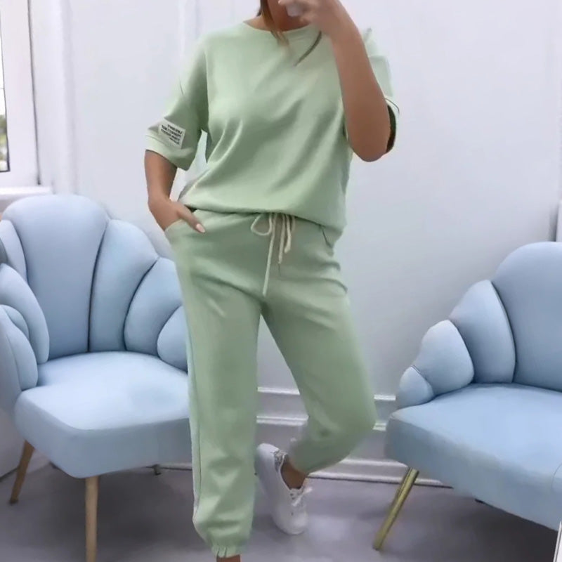 ⏰Last Day Sale 60% OFF💕Women's Casual Solid Color Top & Pants Set