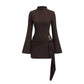Women's Mock-Neck Ruched Bodycon Dress