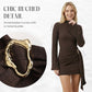 Women's Mock-Neck Ruched Bodycon Dress