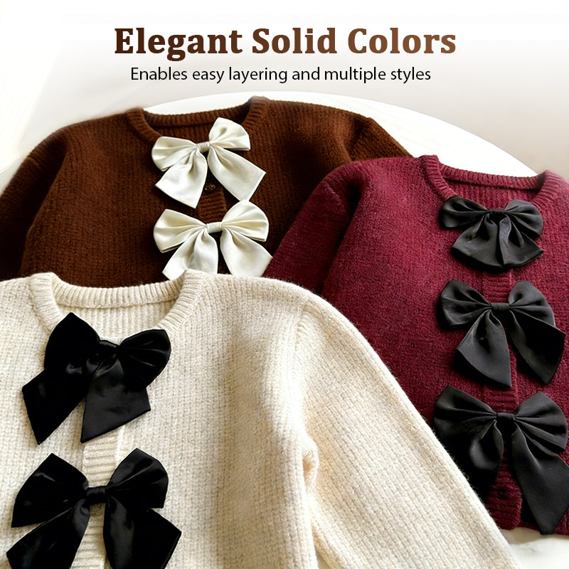 Women's Round Neck Bow-Tie Sweater