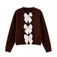 Women's Round Neck Bow-Tie Sweater