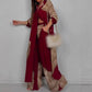 Elegant Long Shirt & Wide Leg Pants Set