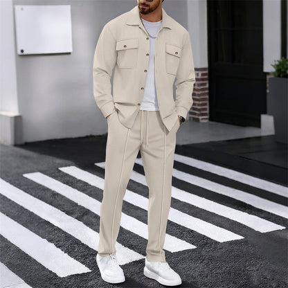 Men's Waffle Button-Down Jacket & Pants Set【BUY 2 GET FREE SHIPPING】