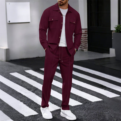 Men's Waffle Button-Down Jacket & Pants Set【BUY 2 GET FREE SHIPPING】