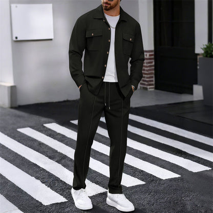 Men's Waffle Button-Down Jacket & Pants Set【BUY 2 GET FREE SHIPPING】