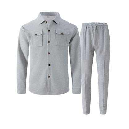 Men's Waffle Button-Down Jacket & Pants Set【BUY 2 GET FREE SHIPPING】
