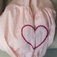 Cute Plaid Heart Print Tie Front Shirt