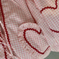 Cute Plaid Heart Print Tie Front Shirt