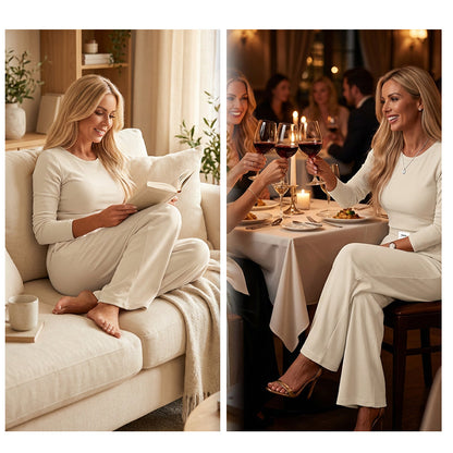 Women's Solid Color Two-Piece Lounge Set
