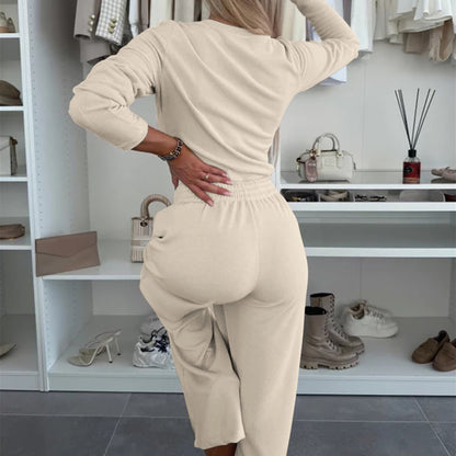 Women's Solid Color Two-Piece Lounge Set