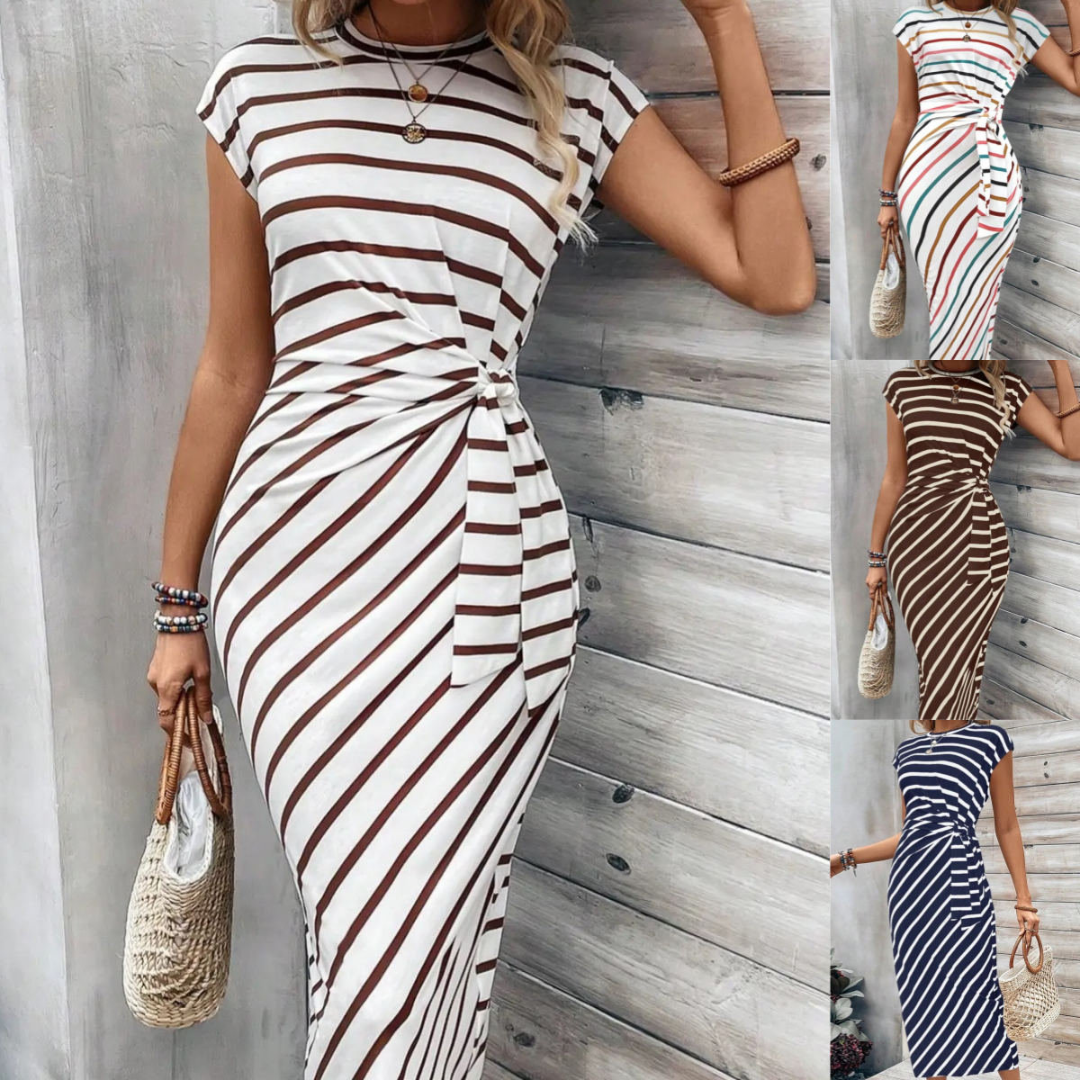 🎁New arrival 55% OFF💥Women's Leopard Print Knot Bodycon Elegant Dress