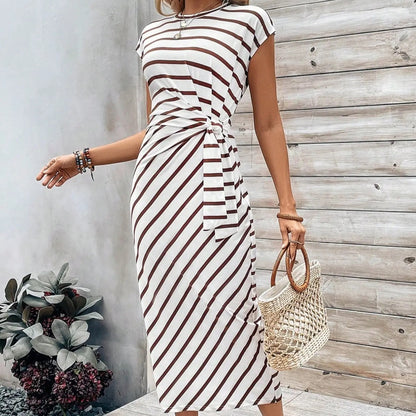 🎁New arrival 55% OFF💥Women's Leopard Print Knot Bodycon Elegant Dress