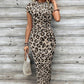 🎁New arrival 55% OFF💥Women's Leopard Print Knot Bodycon Elegant Dress