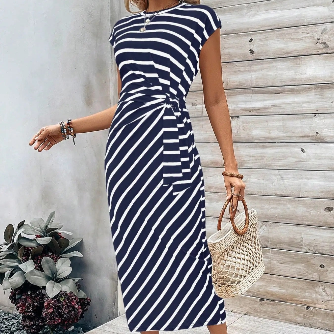 🎁New arrival 55% OFF💥Women's Leopard Print Knot Bodycon Elegant Dress