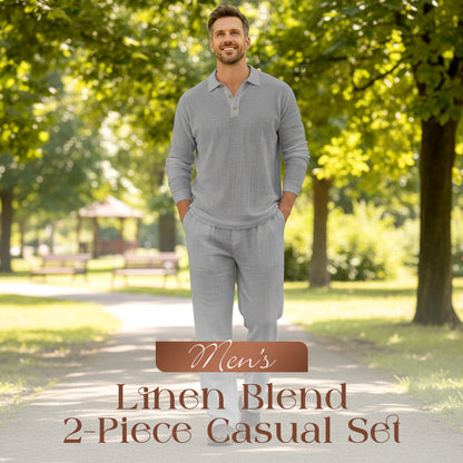 Men's Linen Blend 2-Piece Casual Set【BUY 2 GET FREE SHIPPING】