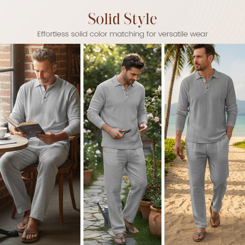 Men's Linen Blend 2-Piece Casual Set【BUY 2 GET FREE SHIPPING】
