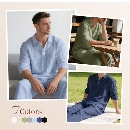 Men's Linen Blend 2-Piece Casual Set【BUY 2 GET FREE SHIPPING】
