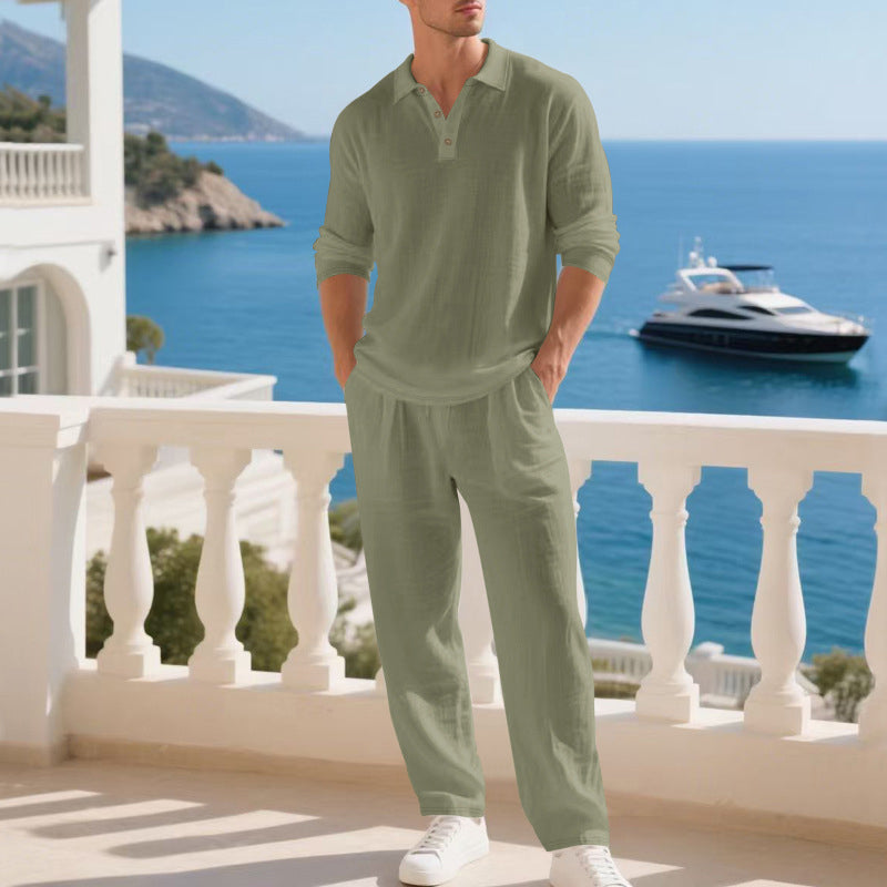 Men's Linen Blend 2-Piece Casual Set【BUY 2 GET FREE SHIPPING】
