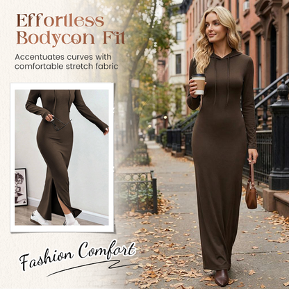 Long Sleeve Hooded Maxi Dress【BUY 2 GET FREE SHIPPING】