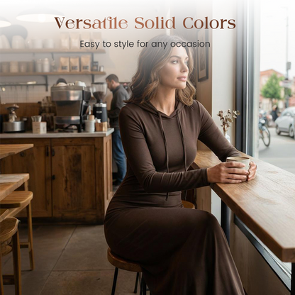 Long Sleeve Hooded Maxi Dress【BUY 2 GET FREE SHIPPING】