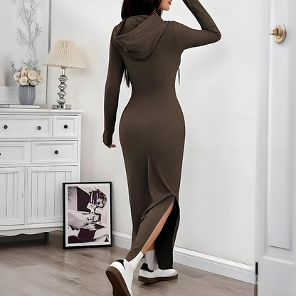 Long Sleeve Hooded Maxi Dress【BUY 2 GET FREE SHIPPING】
