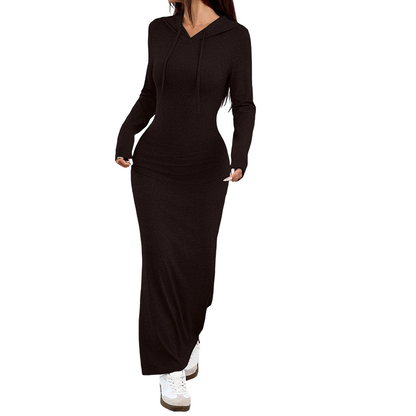 Long Sleeve Hooded Maxi Dress【BUY 2 GET FREE SHIPPING】