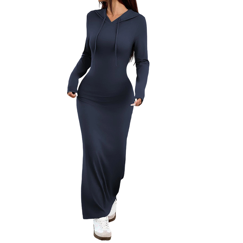 Long Sleeve Hooded Maxi Dress【BUY 2 GET FREE SHIPPING】